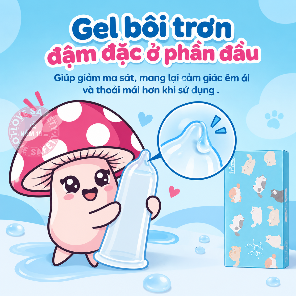 Bao Cao Su Siêu Mỏng Jex UsuUsu Jelia Coat Nhiều Gel 