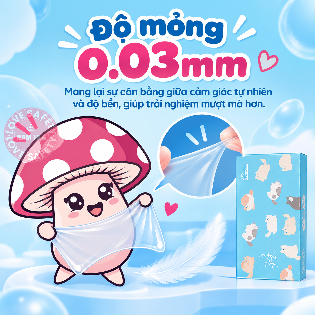  Bao Cao Su Siêu Mỏng Jex UsuUsu Jelia Coat Nhiều Gel 
