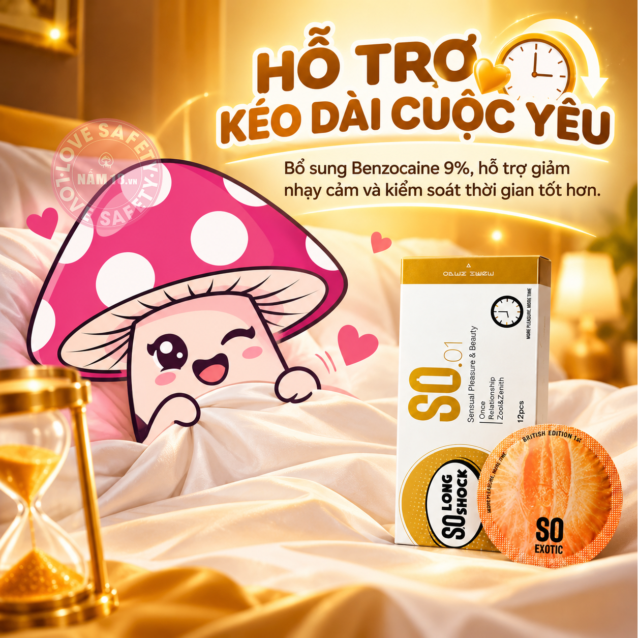  Bao Cao Su Kéo Dài Thời Gian SO Long Shock - Hộp 12 Cái 