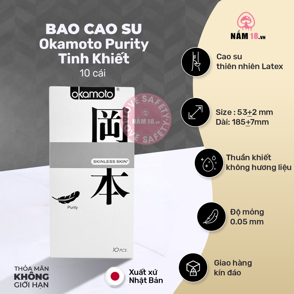  Bao Cao Su Okamoto Purity Tinh Khiết 