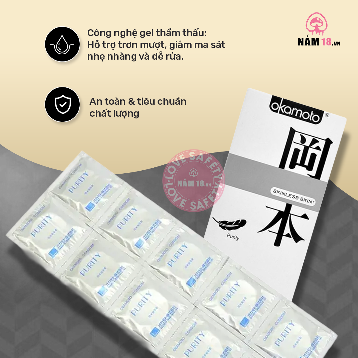  Bao Cao Su Okamoto Purity Tinh Khiết 
