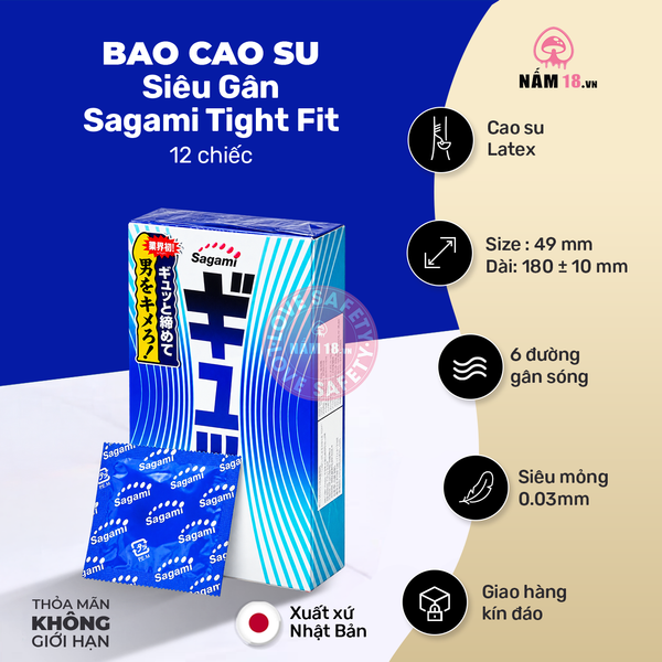  Bao Cao Su Siêu Gân Sagami Tight Fit 