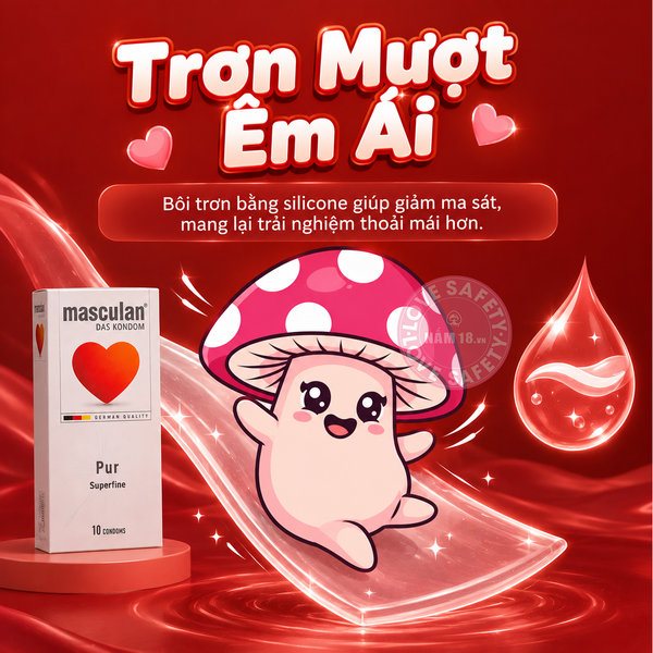 Bao Cao Su Siêu Mỏng Masculan Pur Superfine - Hộp 10 Cái