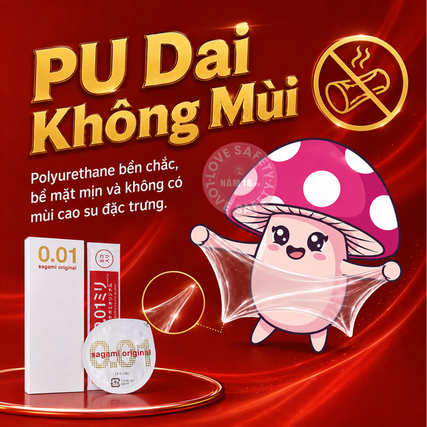  Bao Cao Su Siêu Mỏng Sagami 0.01 - Hộp 5 Cái 