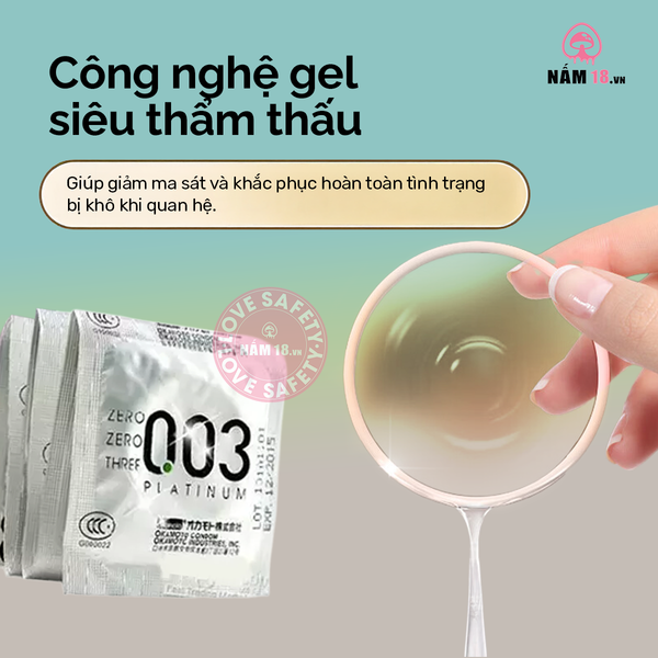 Bao Cao Su Siêu Mỏng Okamoto 0.03 Platinum