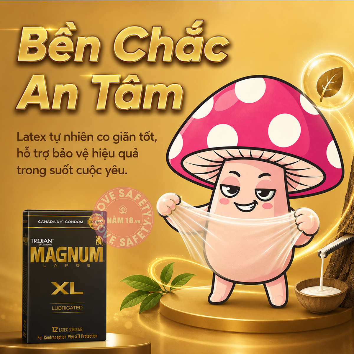  Bao Cao Su Size Lớn 58mm Trojan Magnum XL Large 
