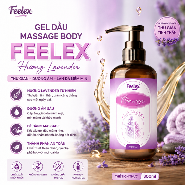  Gel Dầu Massage Body Feelex Hương Lavender 