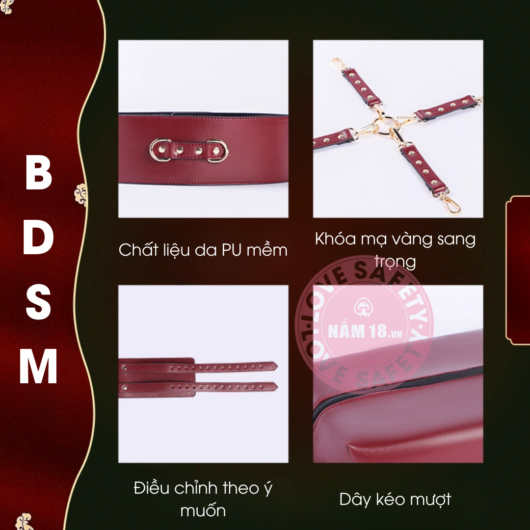  Bộ Dụng Cụ Bạo Dâm Slave PU 