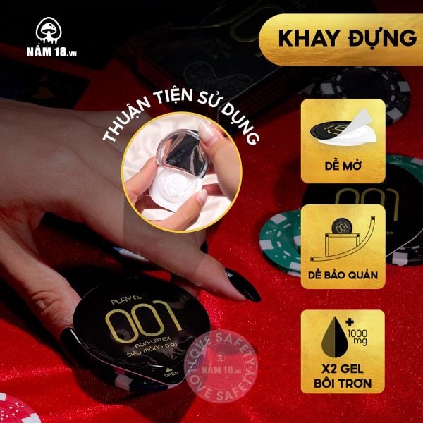 Bao Cao Su Siêu Mỏng Playah 0.01 Non Latex