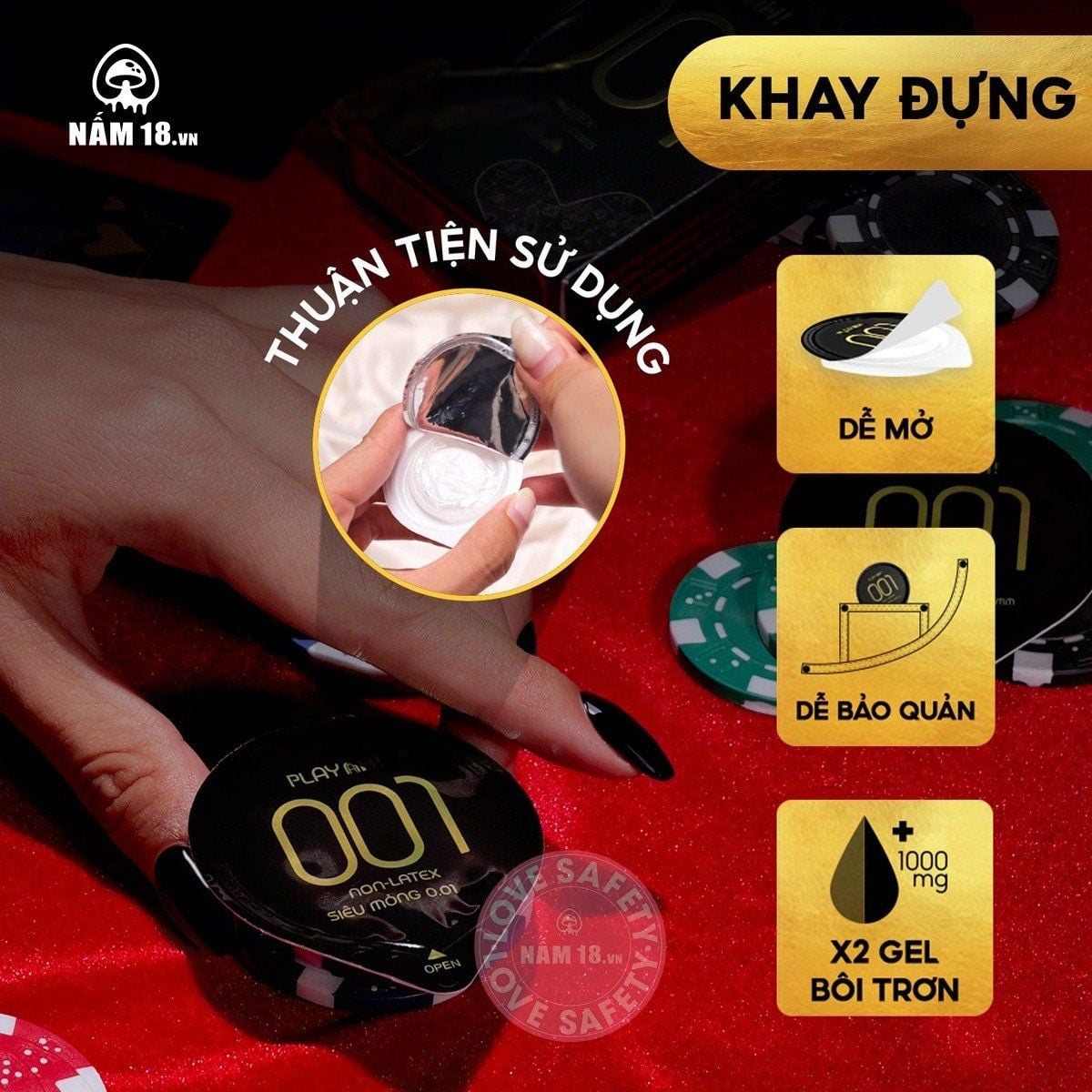  Bao Cao Su Siêu Mỏng Playah 0.01 Non Latex 