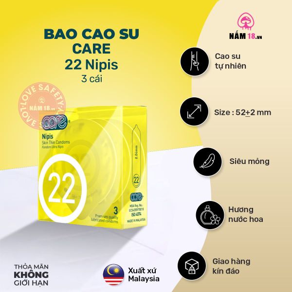  Bao Cao Su Siêu Mỏng CARE 22 Nipis Hương Nước Hoa 