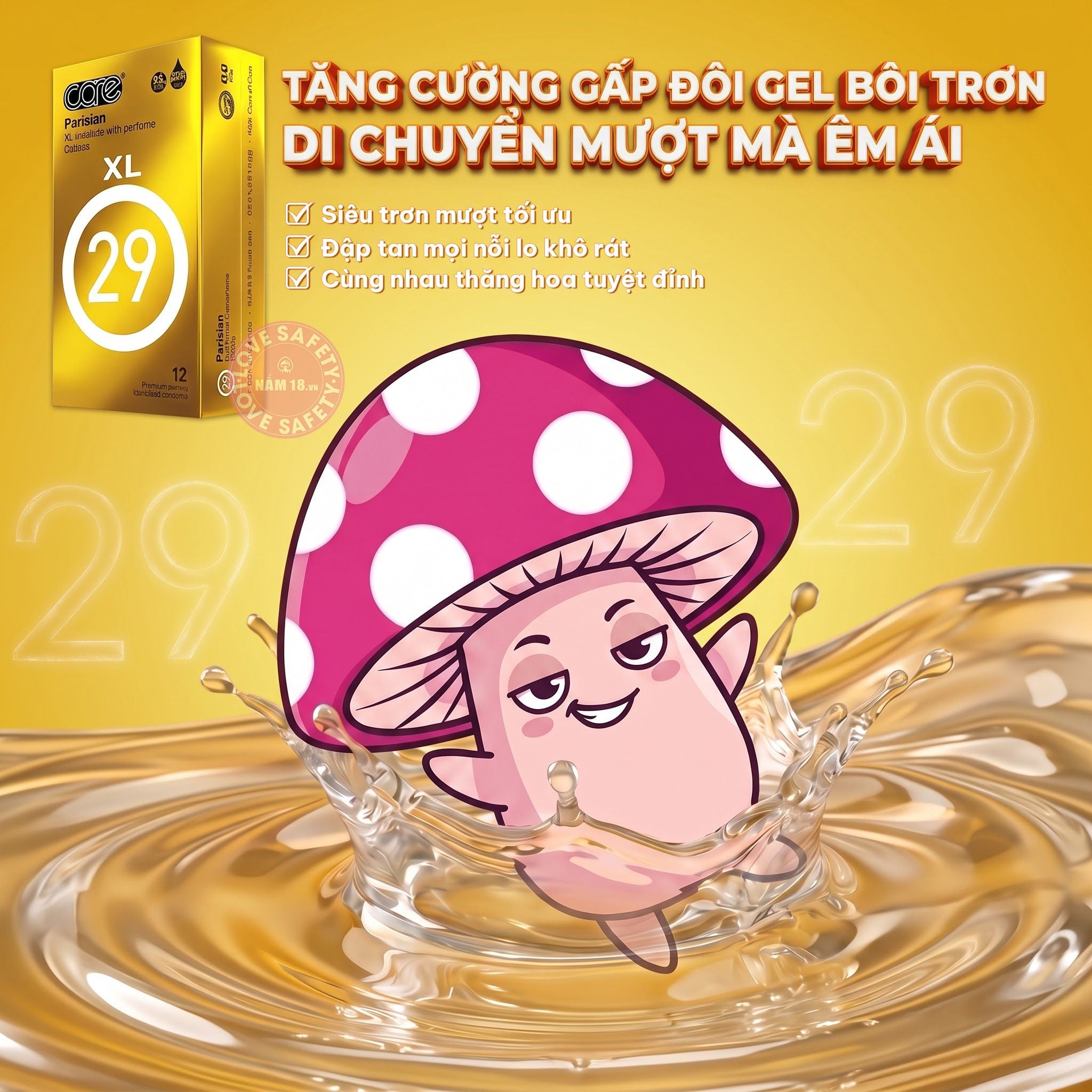  Bao Cao Su Size Lớn 56mm CARE 29 Parisian Hương Nước Hoa 