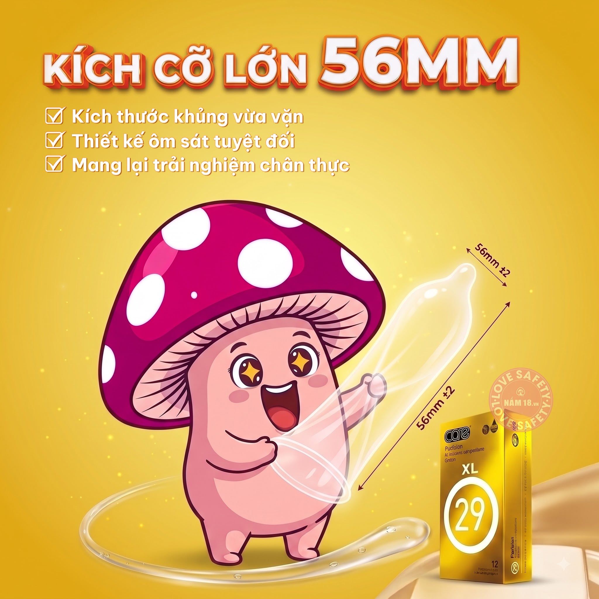  Bao Cao Su Size Lớn 56mm CARE 29 Parisian Hương Nước Hoa 