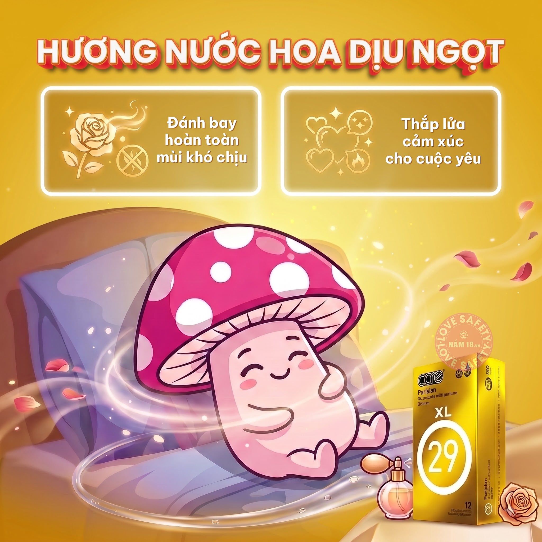  Bao Cao Su Size Lớn 56mm CARE 29 Parisian Hương Nước Hoa 