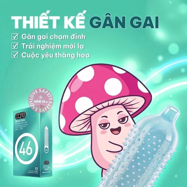 Bao Cao Su Kéo Dài Thời Gian CARE 46 Minty Dots Hương Bạc Hà