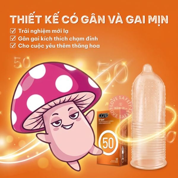 Bao Cao Su Gân Gai CARE 50 G Spot Hương Dứa