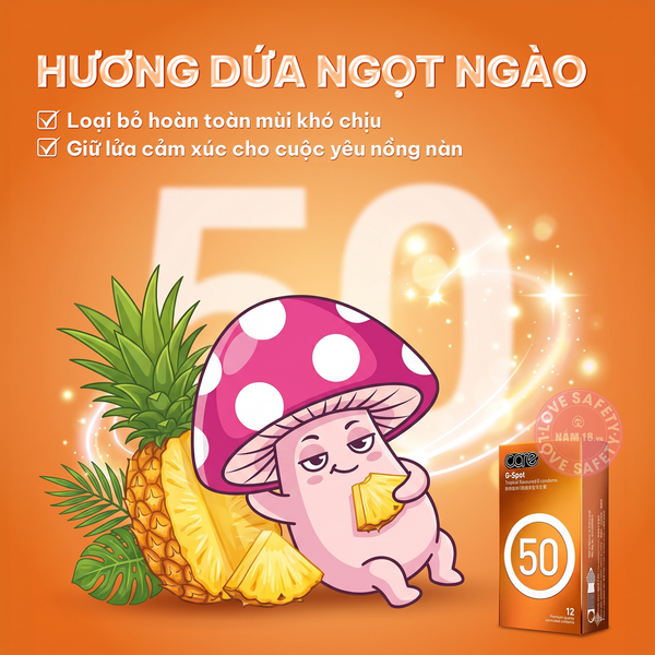 Bao Cao Su Gân Gai CARE 50 G Spot Hương Dứa