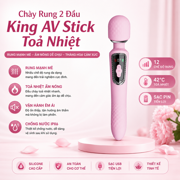  Chày Rung 2 Đầu King AV Stick Toả Nhiệt 