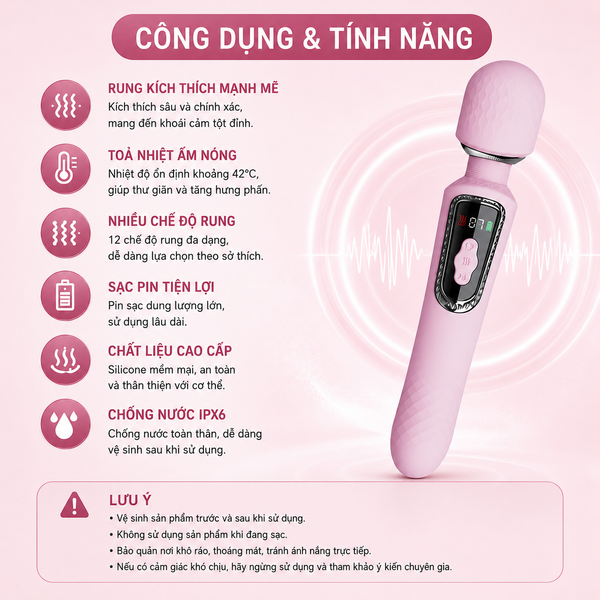  Chày Rung 2 Đầu King AV Stick Toả Nhiệt 