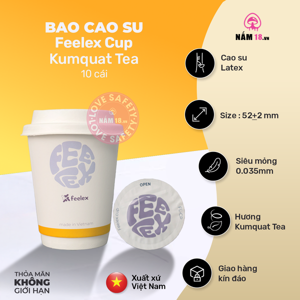 Bao Cao Su Siêu Mỏng Feelex Cup Hương Kumquat Tea