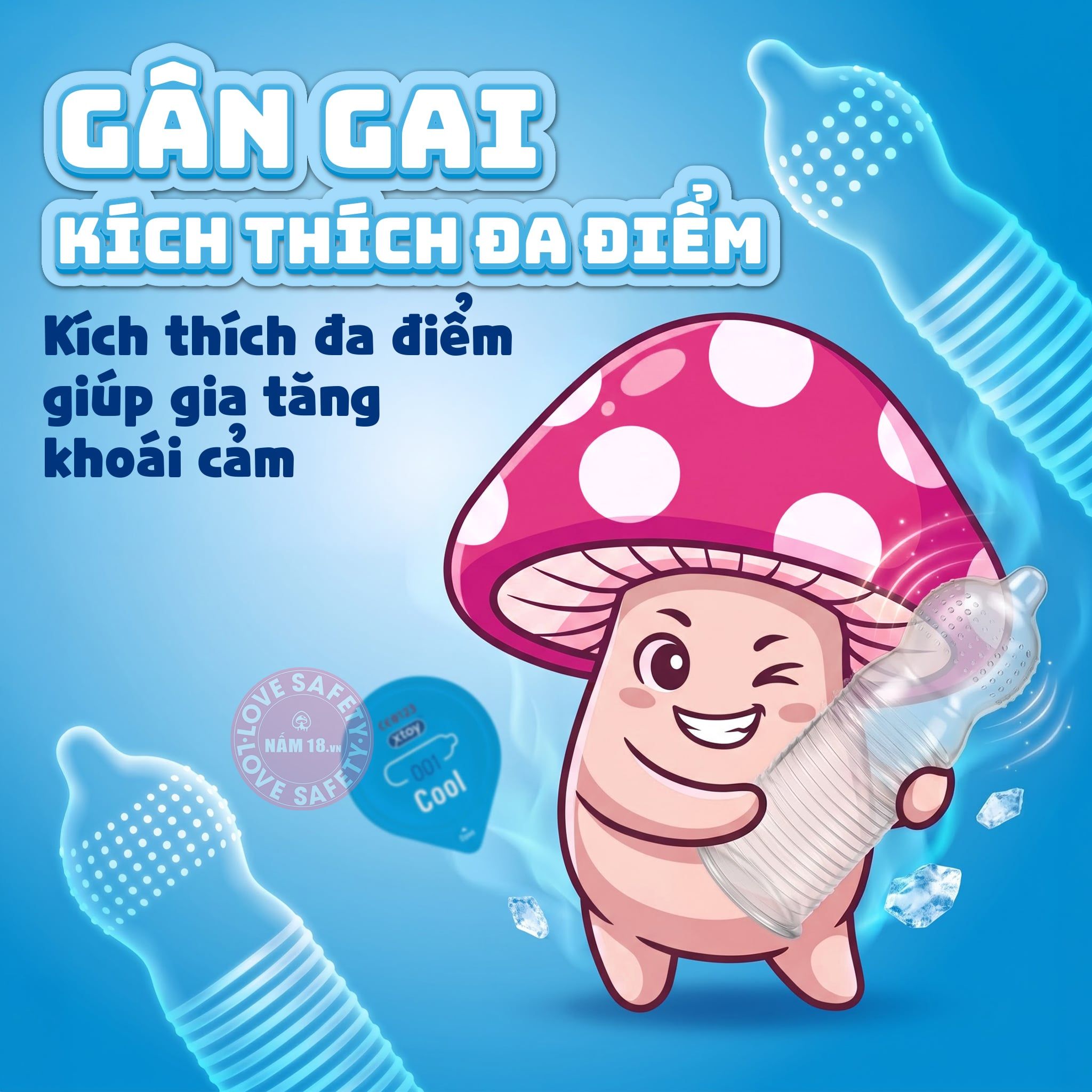  Bao Cao Su Gân Gai Hương Việt Quất Mát Lạnh Xtoy Cool 