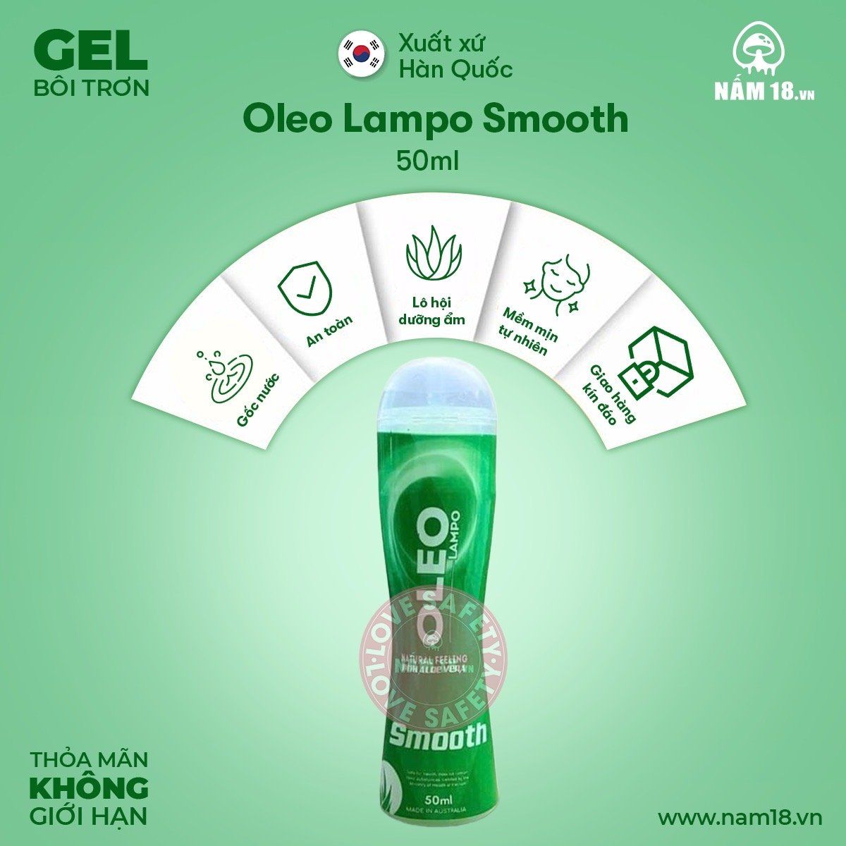  Gel Bôi Trơn Oleo Lampo Smooth Hương Nha Đam 