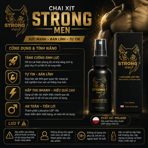 Chai Xịt Kéo Dài Thời Gian Strong Men 13%