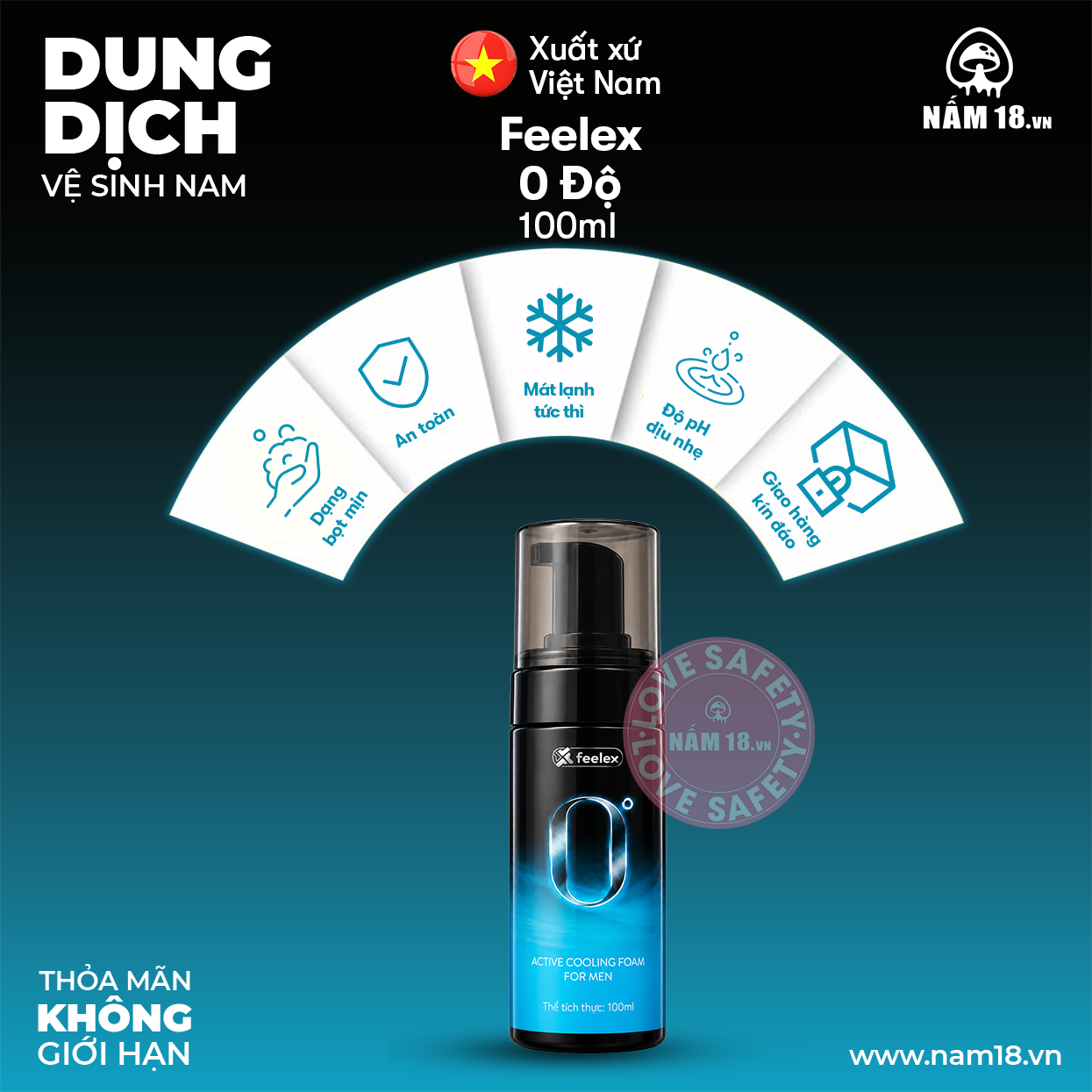  Dung Dịch Vệ Sinh Nam Feelex 0 Độ 