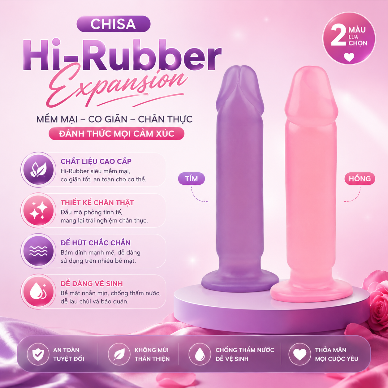  Dương Vật Giả Dính Tường Chisa Hi-Rubber Expansion 