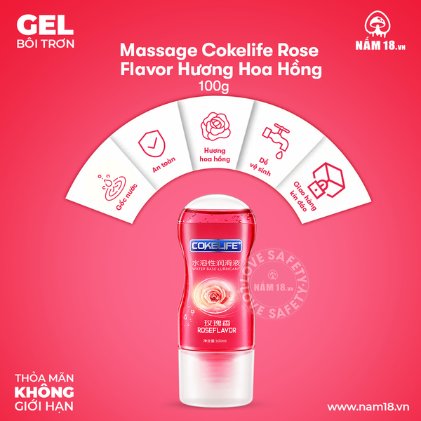  Gel Bôi Trơn Massage Cokelife Rose Flavor Hương Hoa Hồng 