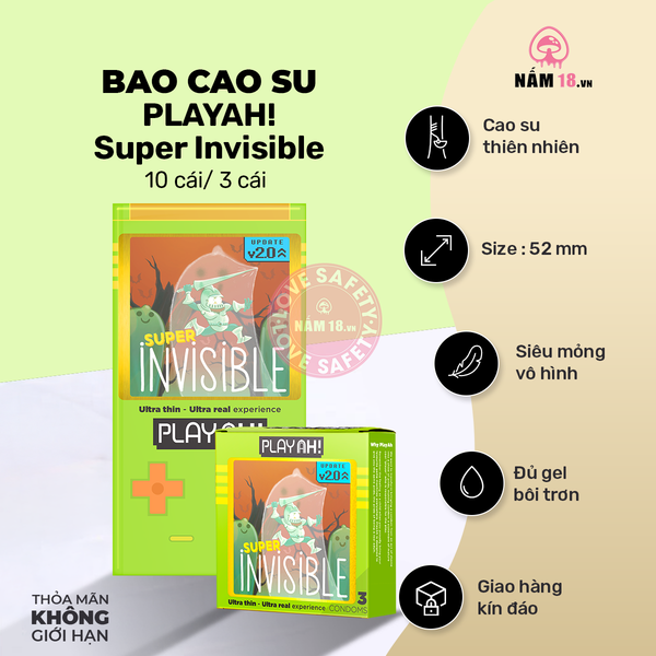  Bao Cao Su Siêu Mỏng Playah Super Invisible 
