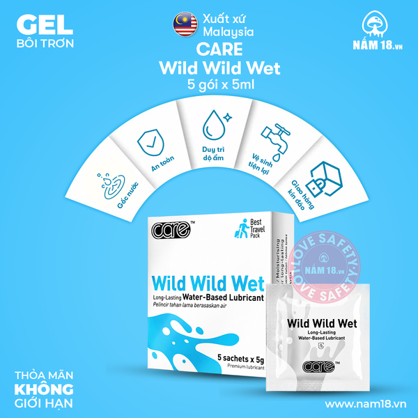  Gel Bôi Trơn CARE Wild Wild Wet - 5 Gói 