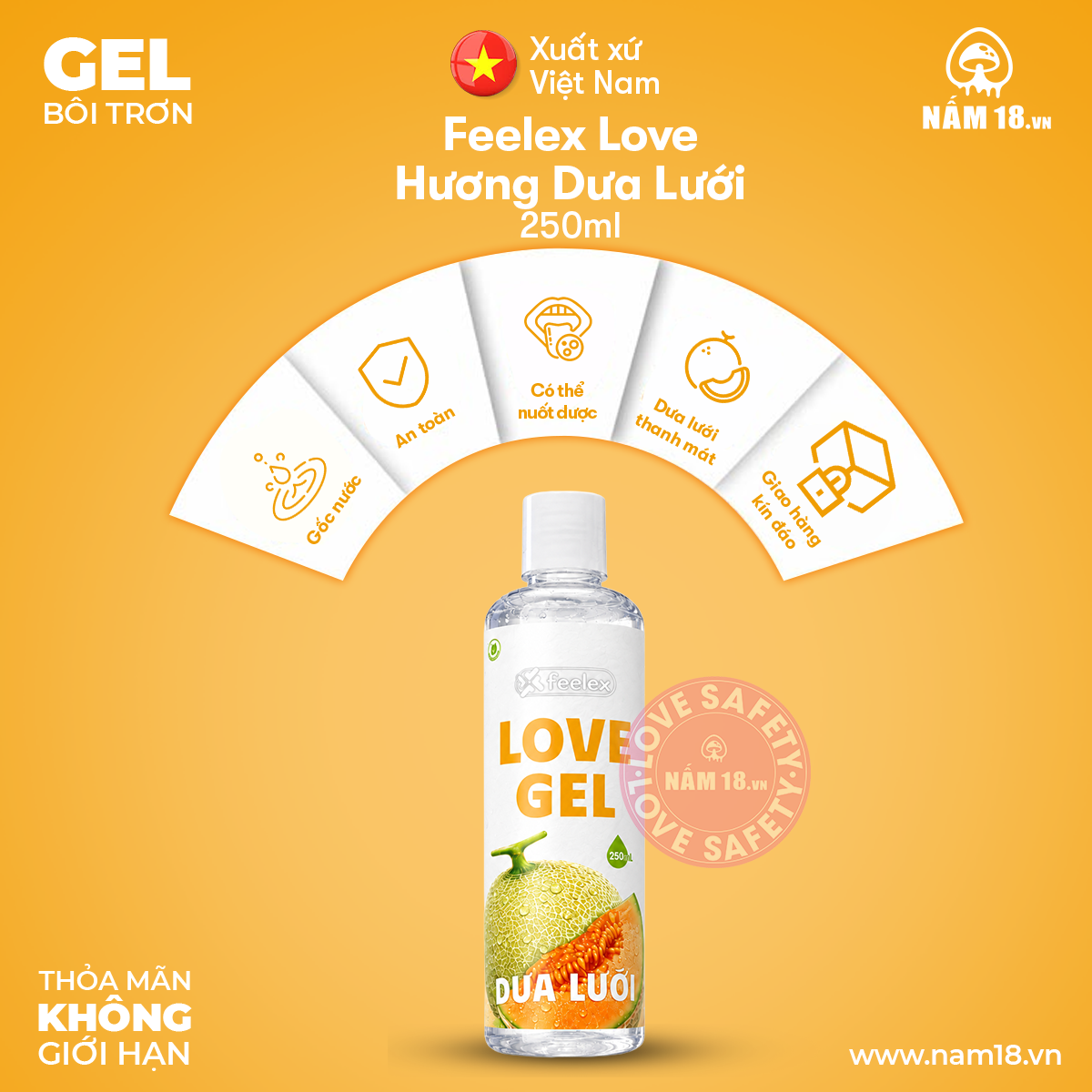  Gel Bôi Trơn Feelex Love Hương Dưa Lưới 