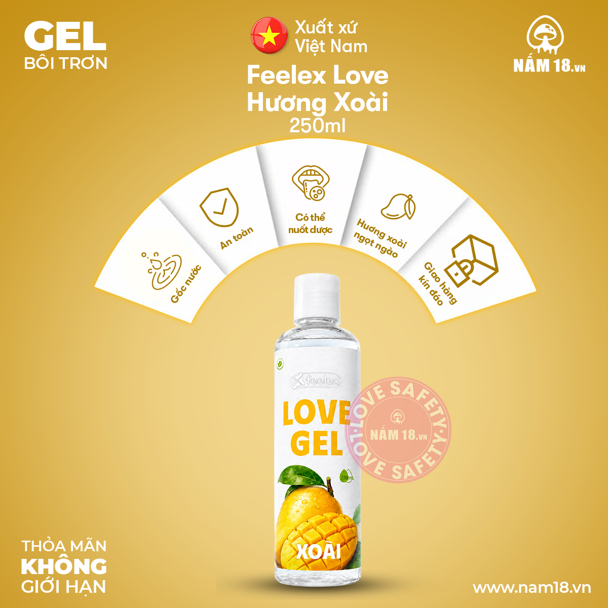  Gel Bôi Trơn Feelex Love Hương Xoài 