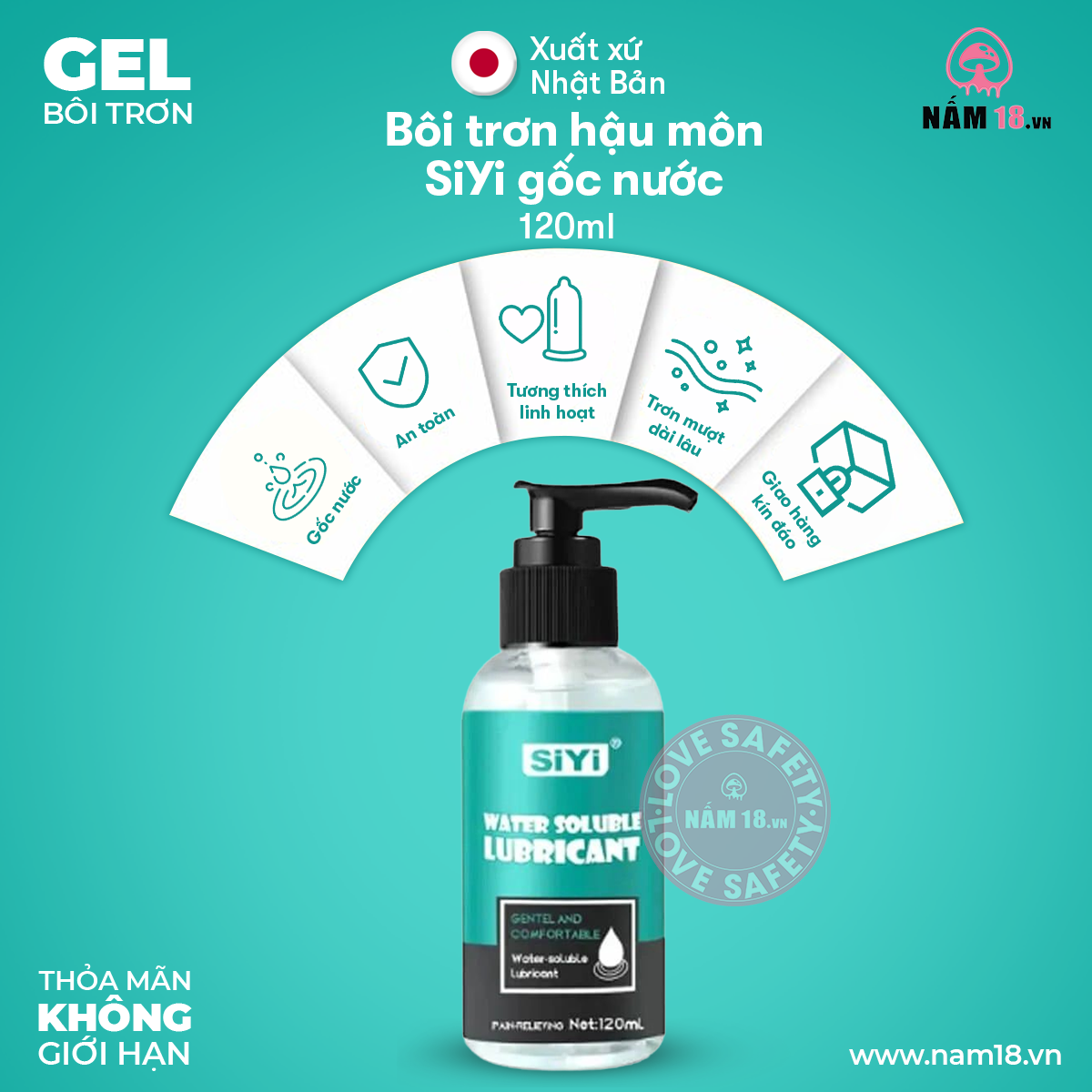  Gel Bôi Trơn Hậu Môn SiYi Gốc Nước - Chai 120ml 