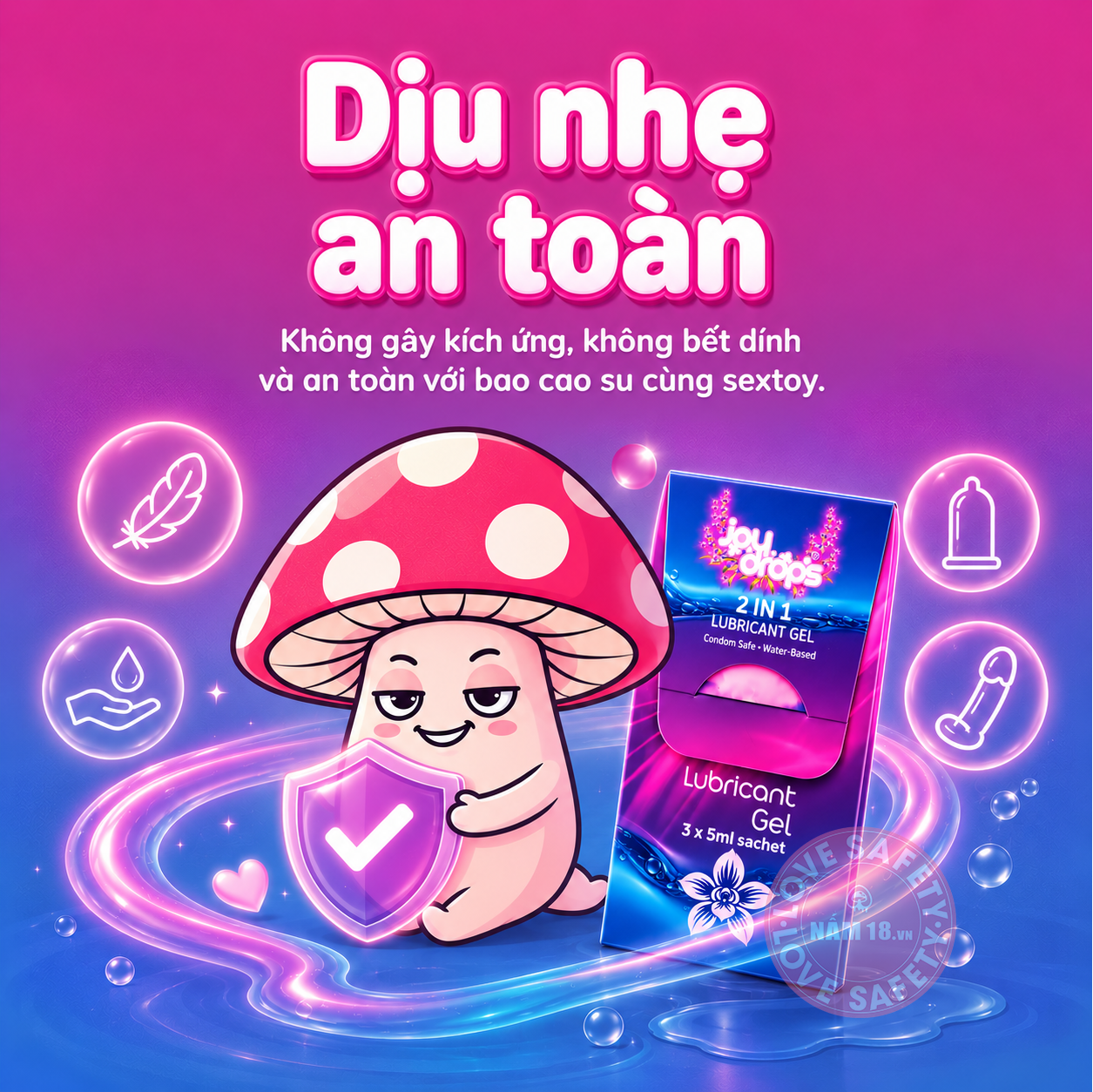  Gel Bôi Trơn Joydrops Massage 2in1 | Combo 3 Gói 