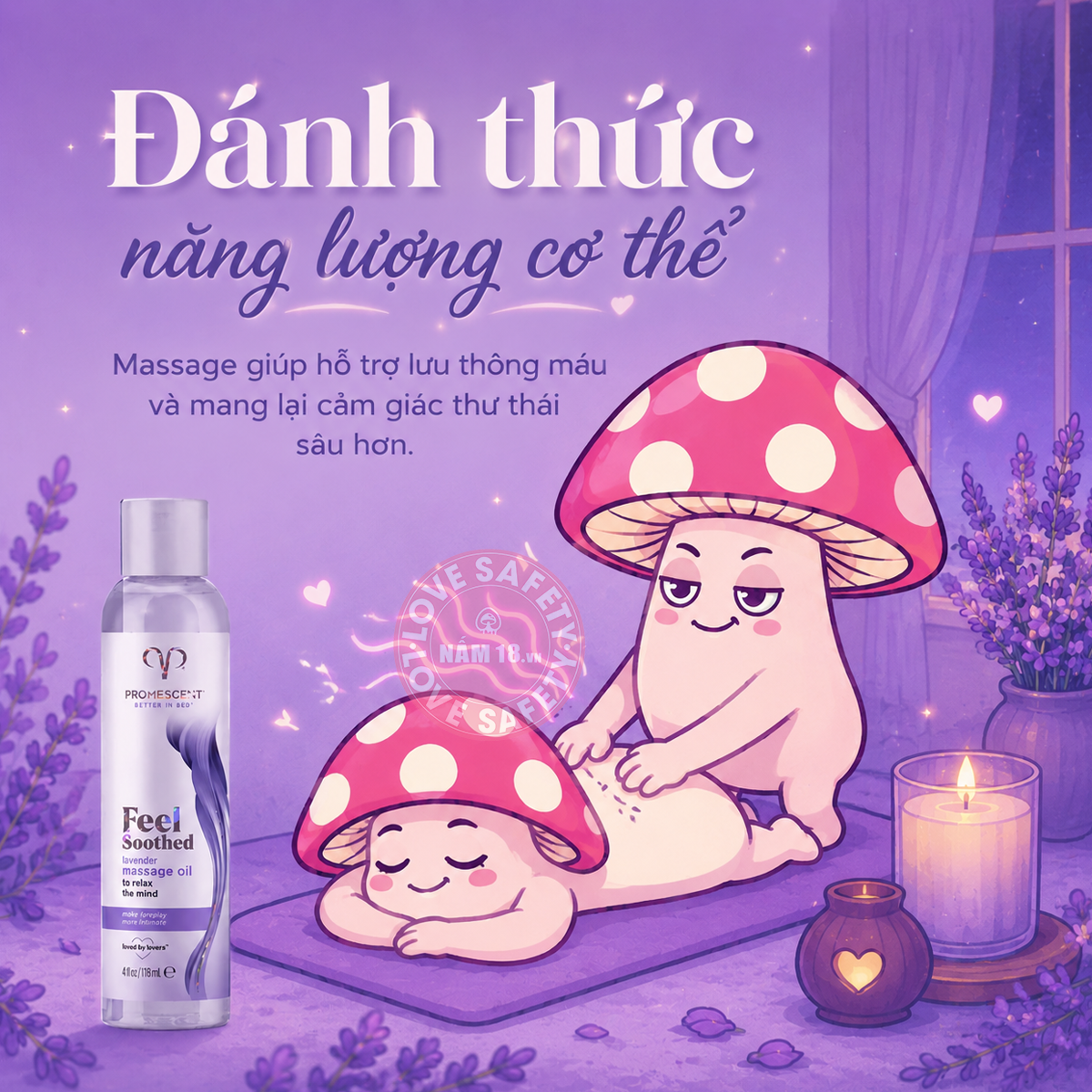  Gel Bôi Trơn Massage Promescent Hương Lavender 
