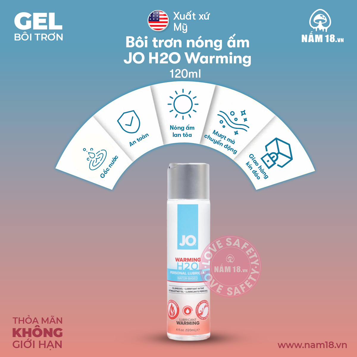  Gel Bôi Trơn Nóng Ấm Jo H2O Warming 