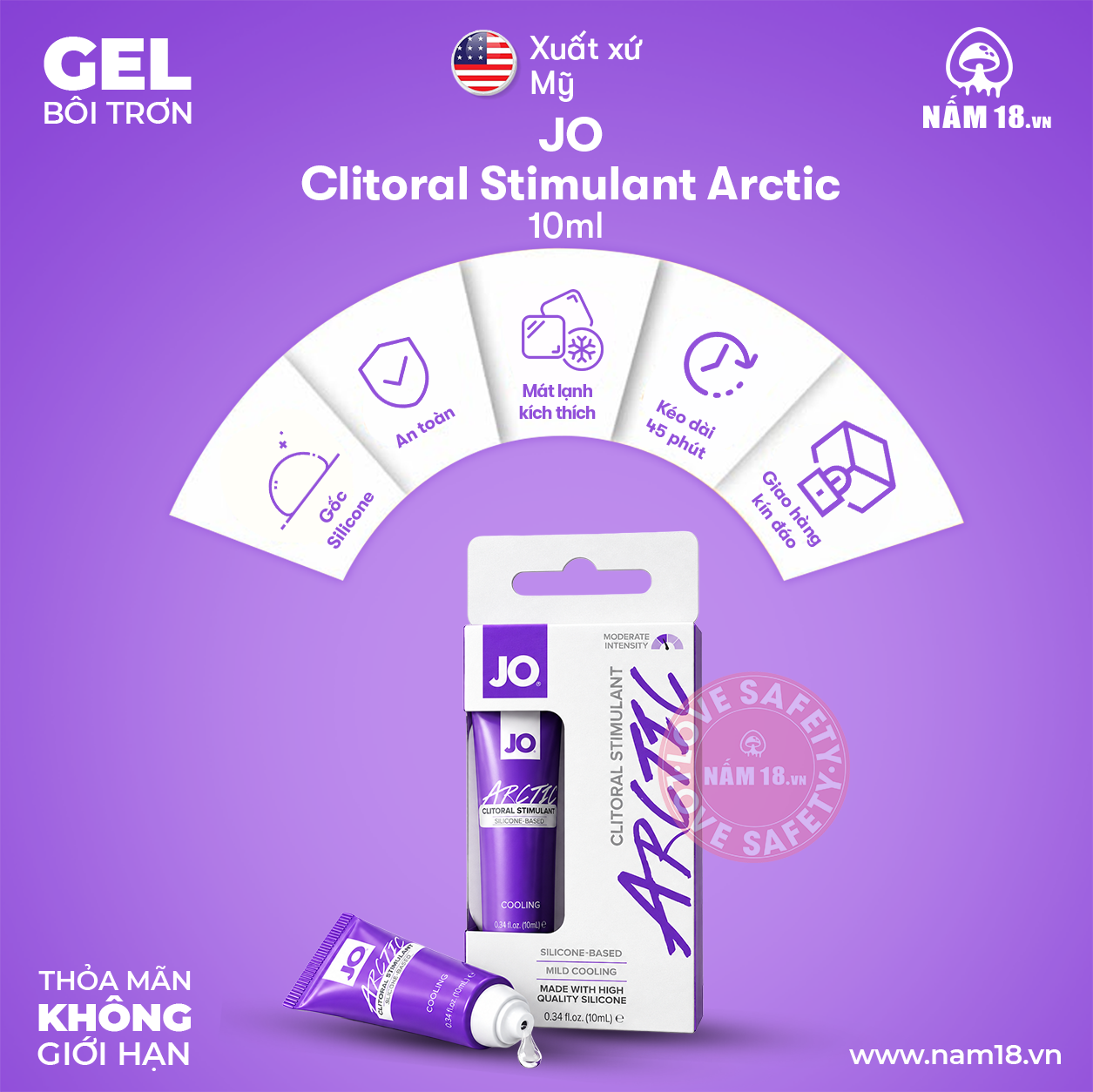  Gel Bôi Trơn Tăng Khoái Cảm JO Clitoral Stimulant Arctic 