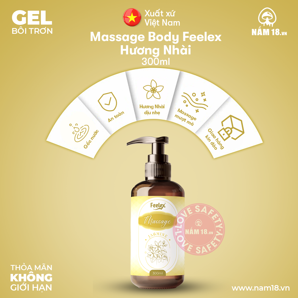  Gel Dầu Massage Body Feelex Hương Nhài 