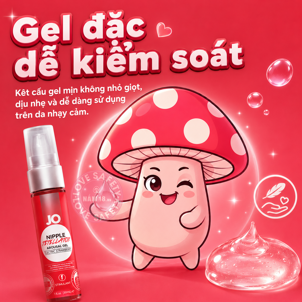  Gel Kích Thích Đầu Ti Jo Nipple Titillator Strawberry 