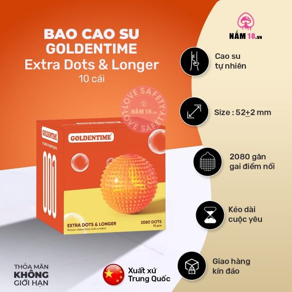 Bao Cao Su Gai Goldentime Extra Dots & Longer