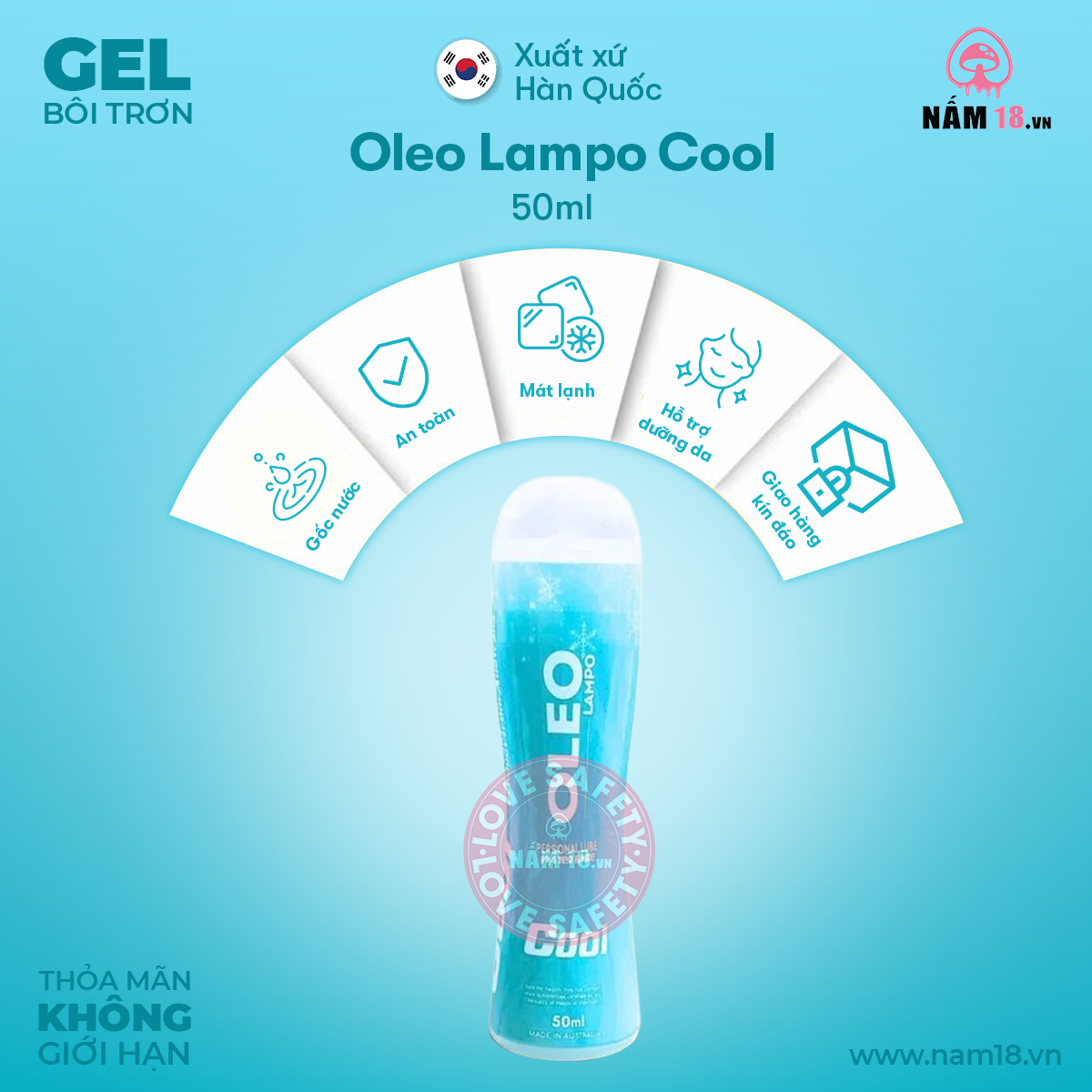  Gel Bôi Trơn Mát Lạnh Oleo Lampo Cool 