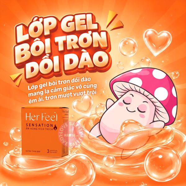  Bao Cao Su Nóng Ấm PlayAh Her Feel Sensation Hương Nước Hoa 