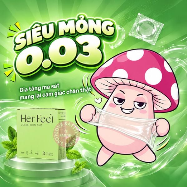 Bao Cao Su Siêu Mỏng PlayAh Her Feel Ultra Thin 003 Hương Nước Hoa