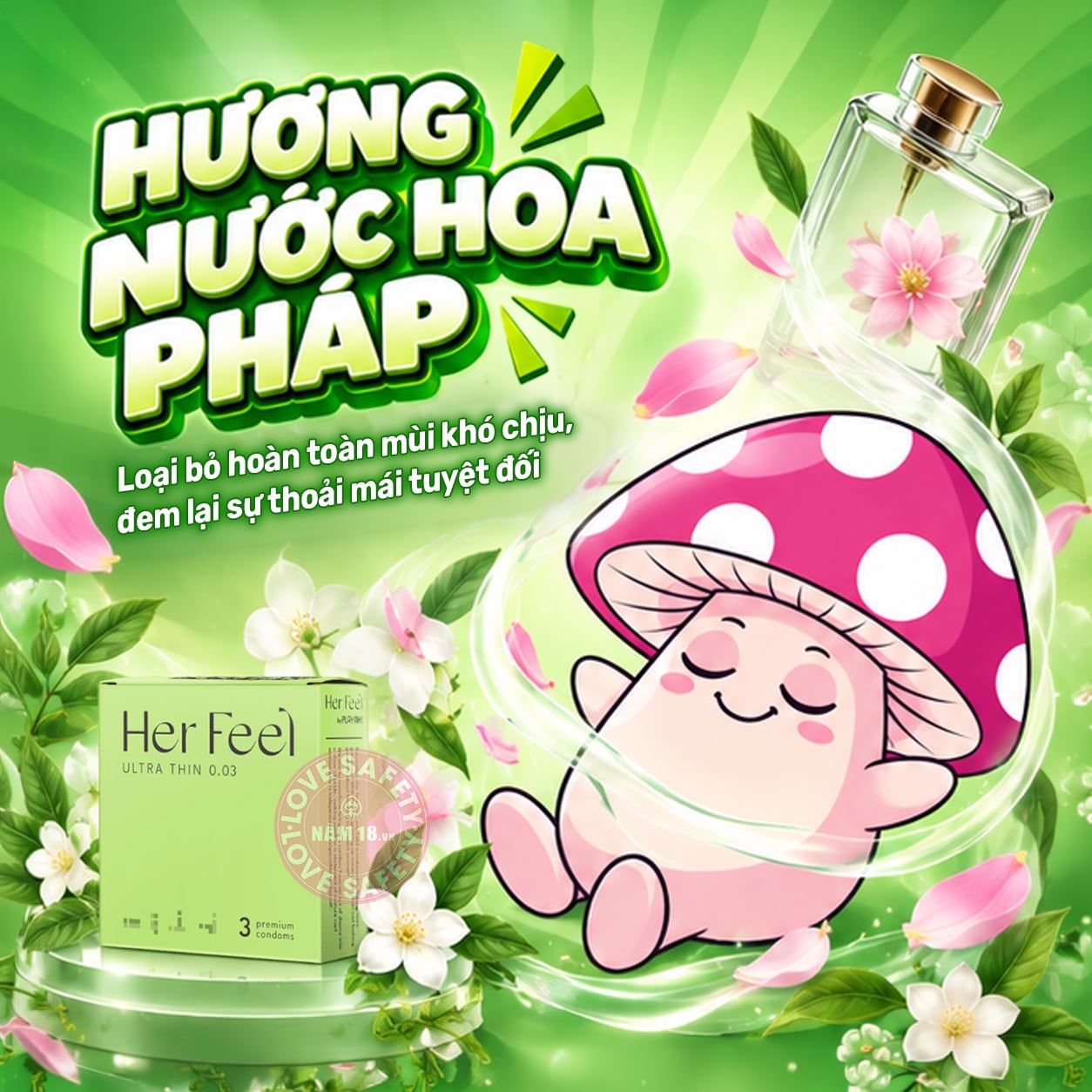  Bao Cao Su Siêu Mỏng PlayAh Her Feel Ultra Thin 003 Hương Nước Hoa 