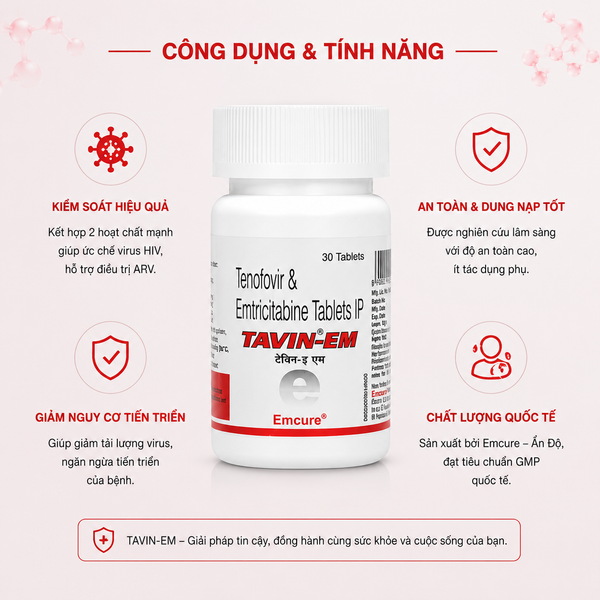 Viên Uống Ngăn Ngừa Nhiễm HIV PrEP Tavin-EM