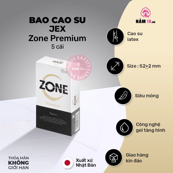  Bao Cao Su Siêu Mỏng Jex Zone Premium 