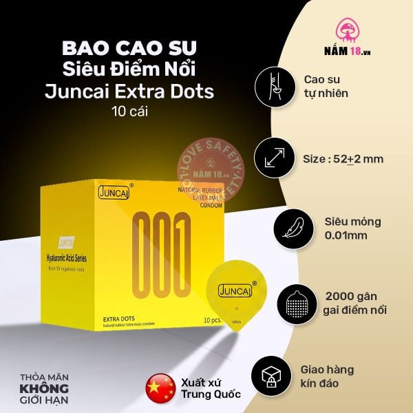 Bao Cao Su Siêu Điểm Nổi Juncai Extra Dots