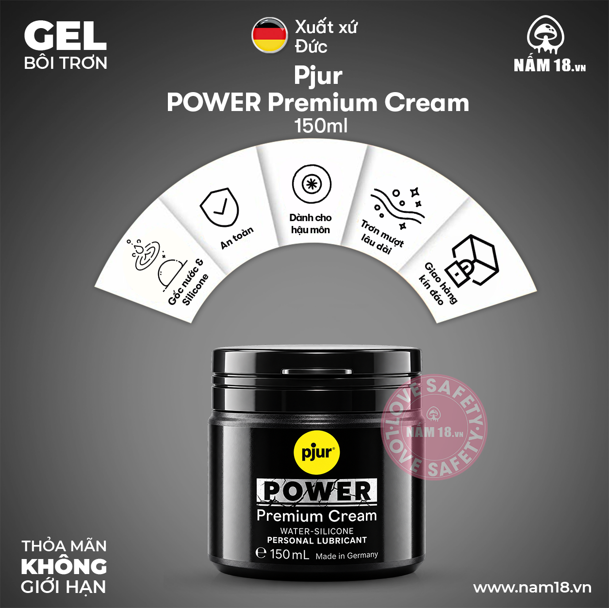  Kem Bôi Trơn Cao Cấp Pjur POWER Premium Cream 